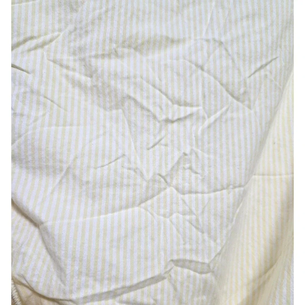Pottery Barn Kids Full Fitted Sheet Yellow Stripe Cotton Bedding